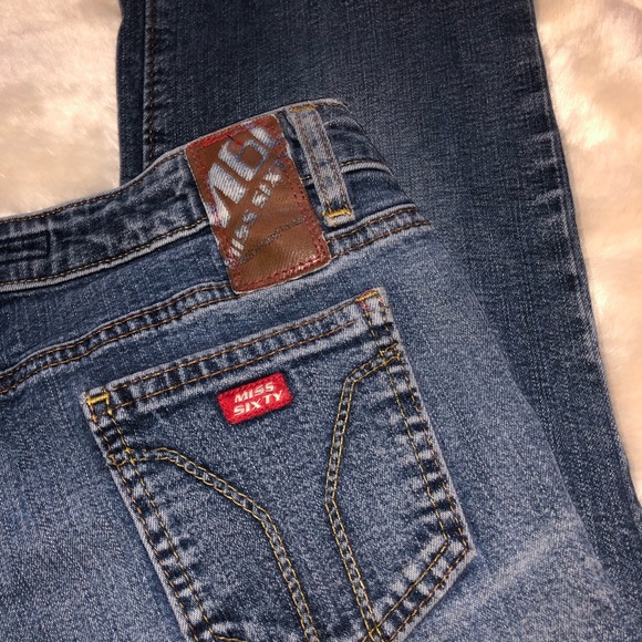 Miss Sixty Low Rise Flare Denim Dark Wash Jeans - Picture 7 of 8